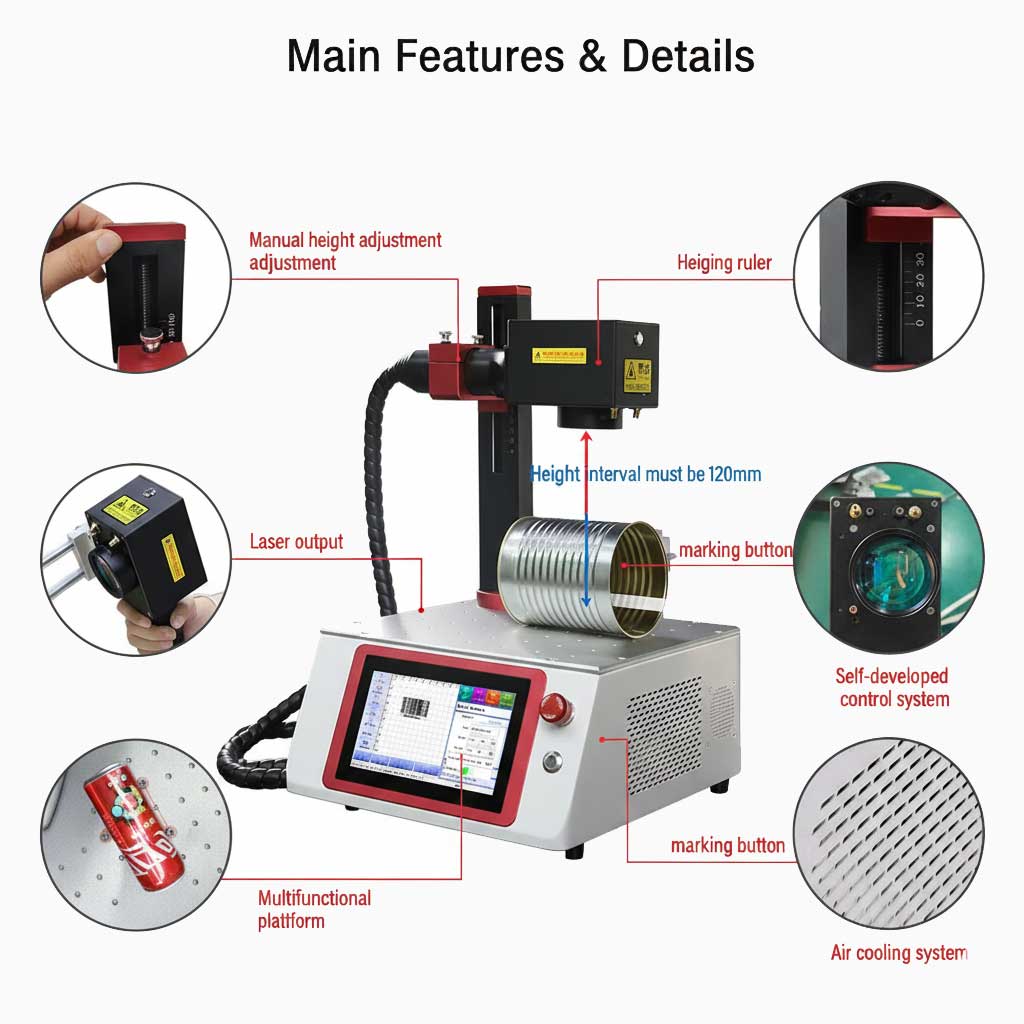 Máquina de grabado láser de fibra 20W portátil MDJET DESKTOP LD-20 - Imagen 2